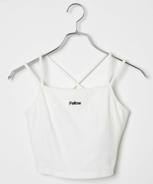 WEGO（ウィゴー）の「WEGO/ロゴ刺繍クロスショートキャミ（キャミソール・レディース・ホワイト/ブラック/パープル・FREE）」の22枚目の写真