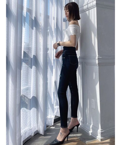 GYDA（ジェイダ）の「2way チョーカー ニット TOPS（ニット/セーター・レディース・ブラック/オフホワイト・FREE）」の17枚目の写真