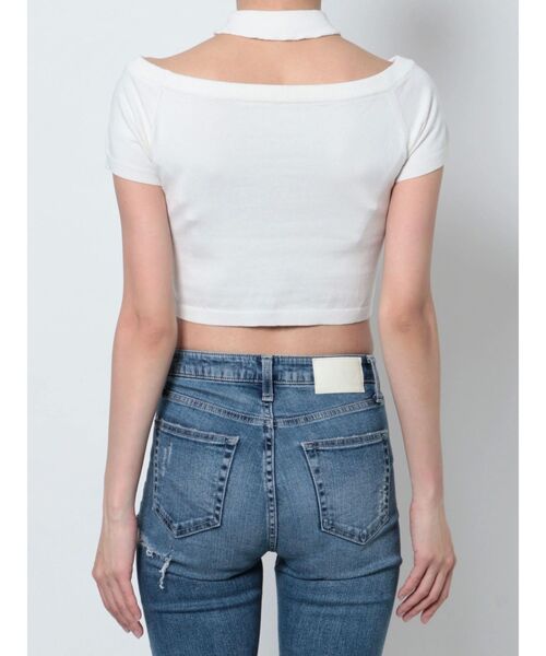 GYDA（ジェイダ）の「2way チョーカー ニット TOPS（ニット/セーター・レディース・ブラック/オフホワイト・FREE）」の21枚目の写真