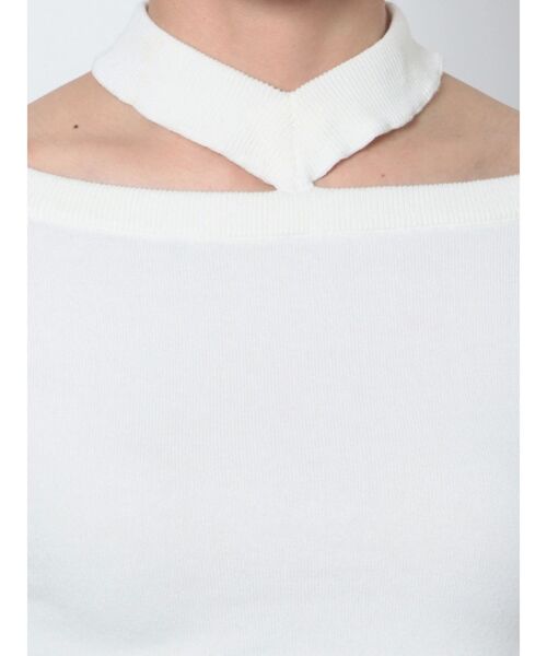 GYDA（ジェイダ）の「2way チョーカー ニット TOPS（ニット/セーター・レディース・ブラック/オフホワイト・FREE）」の22枚目の写真