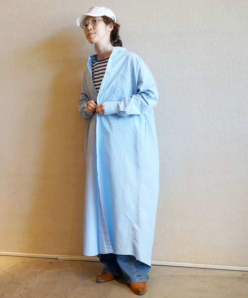 ストライプワッシャーシャツワンピース（ワンピース）｜JOURNAL