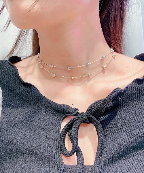 lilLilly(リルリリー)の「ハートチェーンチョーカー(ネックレス・レディース・シルバー/ゴールド・FREE)」の4枚目の写真