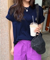 Dalfwin | 韓国ファッション ラビット刺繍オーバーサイズ半袖Tシャツ(Tシャツ/カットソー)