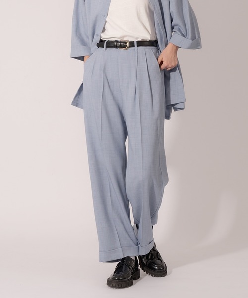 ONCILY（オンシェリー）の「【SET UP可能】ROLL UP STRAIGHT SLACKS /  ロールアップストレートスラックス（スラックス・メンズ・ブラウン/カーキ/グレイッシュブルー・MEDIUM/LARGE）」の3枚目の写真