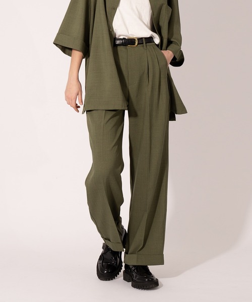 ONCILY（オンシェリー）の「【SET UP可能】ROLL UP STRAIGHT SLACKS /  ロールアップストレートスラックス（スラックス・メンズ・ブラウン/カーキ/グレイッシュブルー・MEDIUM/LARGE）」の2枚目の写真