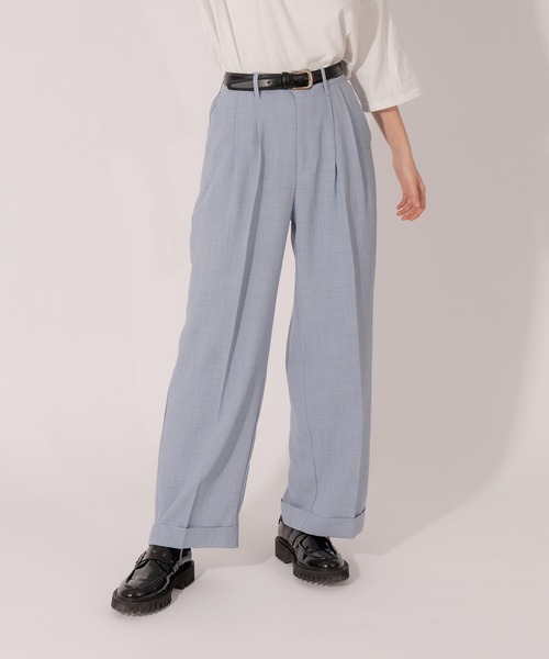 ONCILY（オンシェリー）の「【SET UP可能】ROLL UP STRAIGHT SLACKS /  ロールアップストレートスラックス（スラックス・メンズ・ブラウン/カーキ/グレイッシュブルー・MEDIUM/LARGE）」の5枚目の写真
