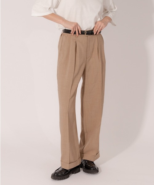 ONCILY（オンシェリー）の「【SET UP可能】ROLL UP STRAIGHT SLACKS /  ロールアップストレートスラックス（スラックス・メンズ・ブラウン/カーキ/グレイッシュブルー・MEDIUM/LARGE）」の14枚目の写真
