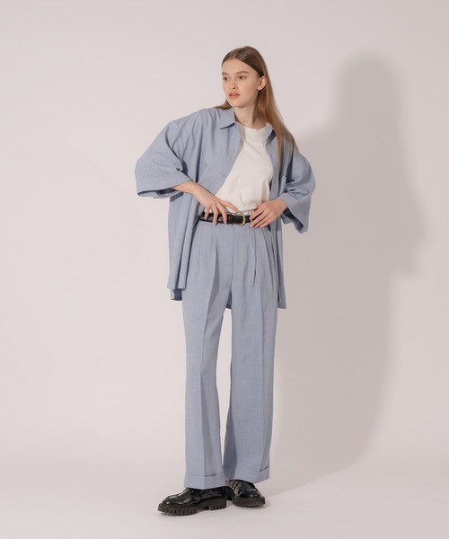 ONCILY（オンシェリー）の「【SET UP可能】ROLL UP STRAIGHT SLACKS /  ロールアップストレートスラックス（スラックス・メンズ・ブラウン/カーキ/グレイッシュブルー・MEDIUM/LARGE）」の8枚目の写真