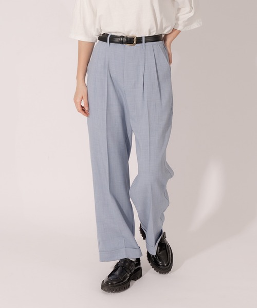 ONCILY（オンシェリー）の「【SET UP可能】ROLL UP STRAIGHT SLACKS /  ロールアップストレートスラックス（スラックス・メンズ・ブラウン/カーキ/グレイッシュブルー・MEDIUM/LARGE）」の4枚目の写真