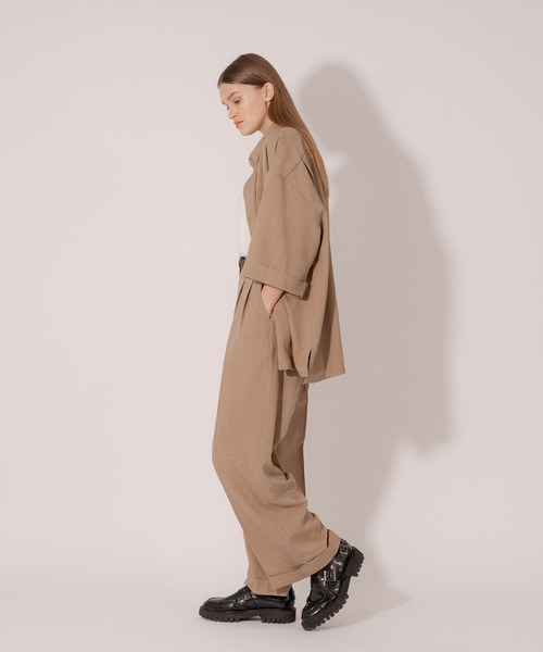 ONCILY（オンシェリー）の「【SET UP可能】ROLL UP STRAIGHT SLACKS /  ロールアップストレートスラックス（スラックス・メンズ・ブラウン/カーキ/グレイッシュブルー・MEDIUM/LARGE）」の18枚目の写真