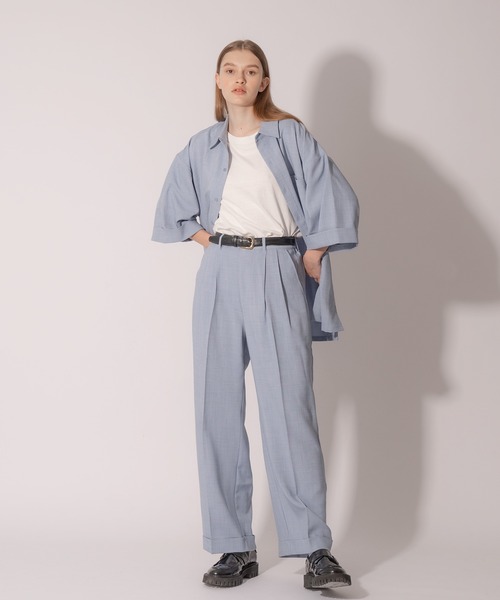 ONCILY（オンシェリー）の「【SET UP可能】ROLL UP STRAIGHT SLACKS /  ロールアップストレートスラックス（スラックス・メンズ・ブラウン/カーキ/グレイッシュブルー・MEDIUM/LARGE）」の9枚目の写真