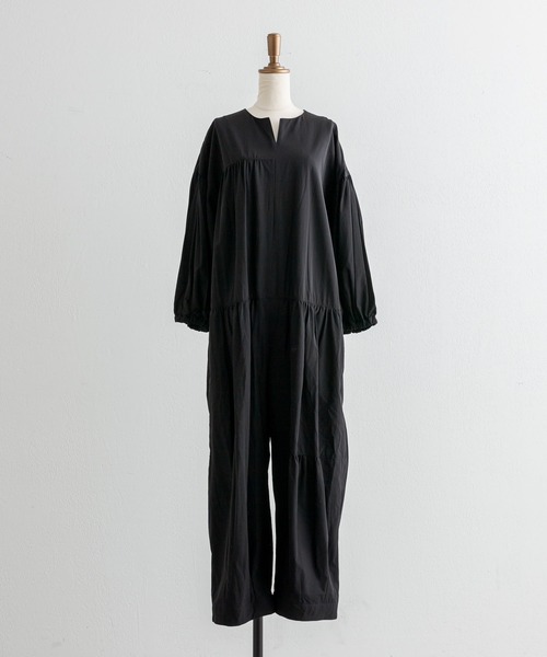 ear PAPILLONNER（イアパピヨネ）の「アシメギャザーオールインワン【SUM1 STYLE（スミスタイル）】（サロペット/オーバーオール・レディース・ブラック・FREE）」の16枚目の写真