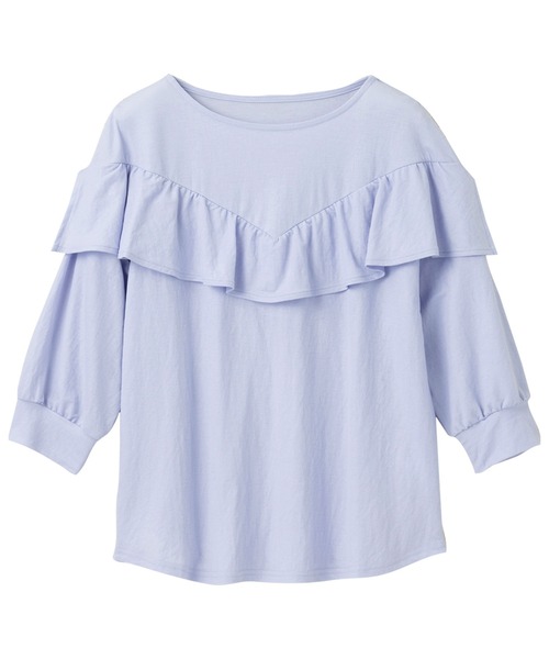 alotta(アロッタ)の「フリルデザインパフ袖カットソー(Tシャツ/カットソー・レディース・ライラック/ブラック/サックスブルー/オフホワイト・MEDIUM/LARGE/XX-LARGE/X-LARGE)」の18枚目の写真