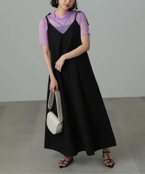 FREE'S MART（フリーズマート）の「◆肩リボンテントラインキャミワンピース（ワンピース・レディース・レッド/ブラック・MEDIUM/SMALL）」の3枚目の写真