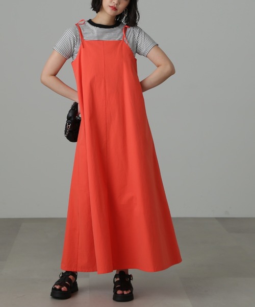 FREE'S MART（フリーズマート）の「◆肩リボンテントラインキャミワンピース（ワンピース・レディース・レッド/ブラック・MEDIUM/SMALL）」の9枚目の写真