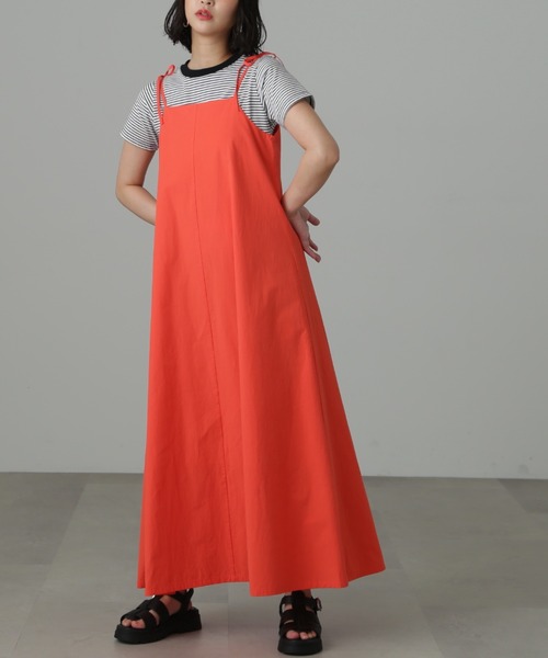 FREE'S MART（フリーズマート）の「◆肩リボンテントラインキャミワンピース（ワンピース・レディース・レッド/ブラック・MEDIUM/SMALL）」の8枚目の写真