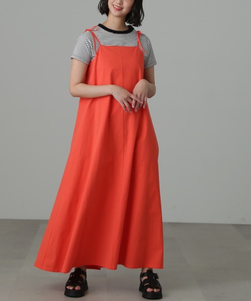 FREE'S MART（フリーズマート）の「◆肩リボンテントラインキャミワンピース（ワンピース・レディース・レッド/ブラック・MEDIUM/SMALL）」の12枚目の写真