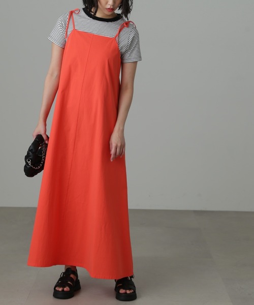 FREE'S MART（フリーズマート）の「◆肩リボンテントラインキャミワンピース（ワンピース・レディース・レッド/ブラック・MEDIUM/SMALL）」の13枚目の写真