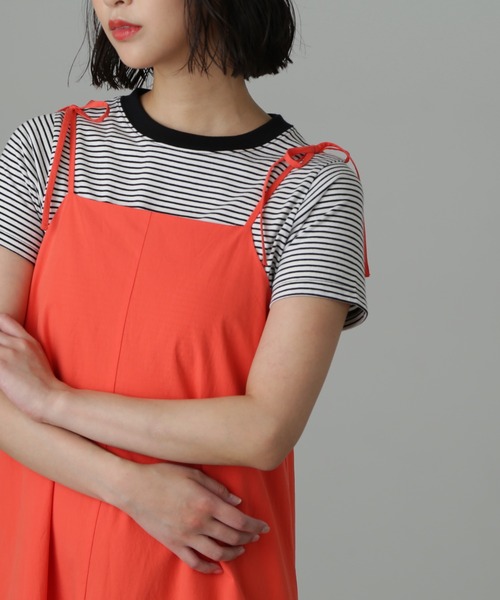 FREE'S MART（フリーズマート）の「◆肩リボンテントラインキャミワンピース（ワンピース・レディース・レッド/ブラック・MEDIUM/SMALL）」の16枚目の写真