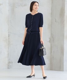 【WEB限定・洗える・XSサイズあり】ハイツイストコットンアセテートニットセットアップ ワンピース