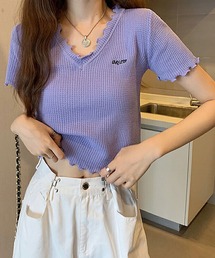 NinaetLina | メロウフリルショート丈半袖Tシャツ(Tシャツ/カットソー)