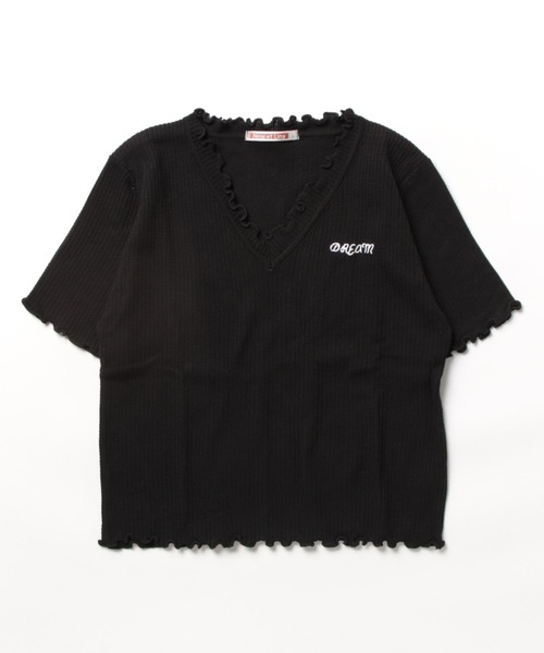 NinaetLina（ニナエリナ）の「メロウフリルショート丈半袖Tシャツ（Tシャツ/カットソー・レディース・ホワイト/ピンク/ブルー/ブラック/パープル・FREE）」の19枚目の写真