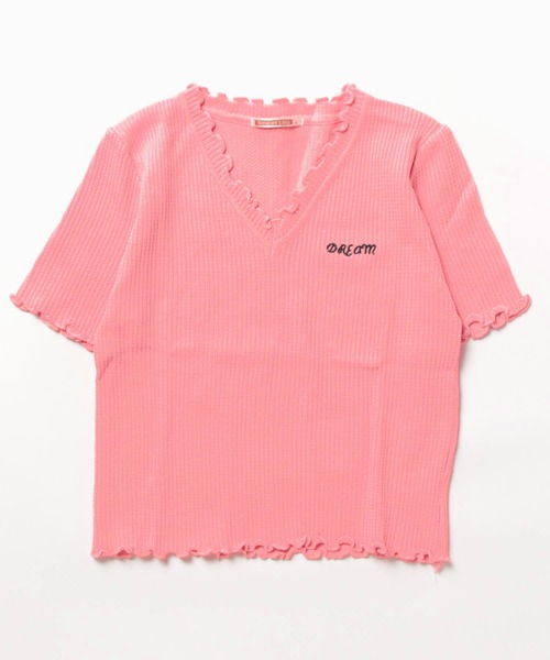 NinaetLina（ニナエリナ）の「メロウフリルショート丈半袖Tシャツ（Tシャツ/カットソー・レディース・ホワイト/ピンク/ブルー/ブラック/パープル・FREE）」の17枚目の写真