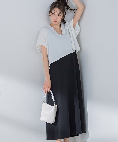 【コーデいらずでオシャレが楽ちん】ベストセットアップワンピース《洗濯機で洗える》