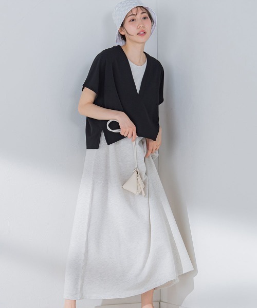 【コーデいらずでオシャレが楽ちん】ベストセットアップワンピース《洗濯機で洗える》