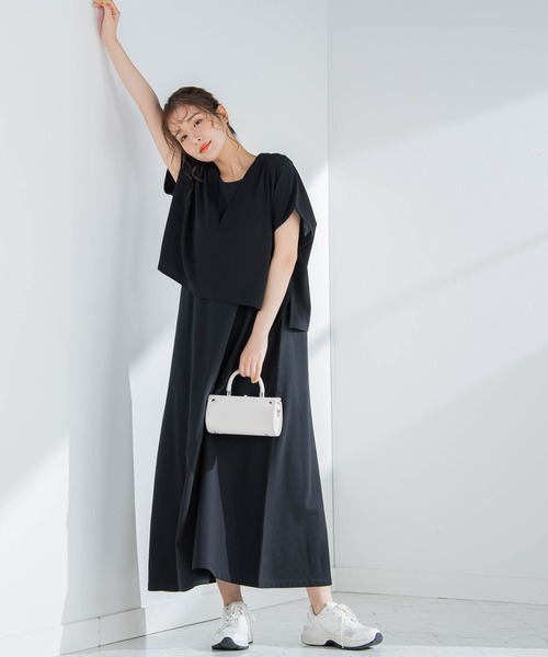 VICKY（ビッキー）の「【コーデいらずでオシャレが楽ちん】ベストセットアップワンピース《洗濯機で洗える》（ワンピース・レディース・カーキ/ブラック/グレー/ブラック系その他・M）」の16枚目の写真