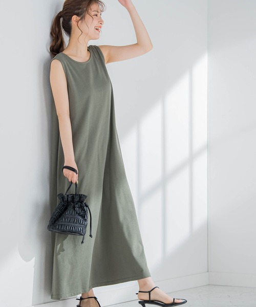 VICKY（ビッキー）の「【コーデいらずでオシャレが楽ちん】ベストセットアップワンピース《洗濯機で洗える》（ワンピース・レディース・カーキ/ブラック/グレー/ブラック系その他・M）」の6枚目の写真