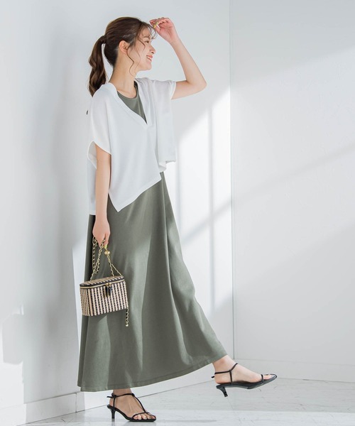 VICKY（ビッキー）の「【コーデいらずでオシャレが楽ちん】ベストセットアップワンピース《洗濯機で洗える》（ワンピース・レディース・カーキ/ブラック/グレー/ブラック系その他・M）」の7枚目の写真