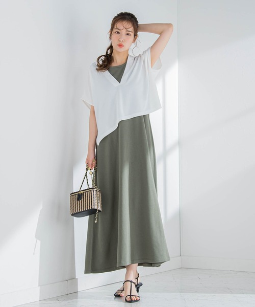 VICKY（ビッキー）の「【コーデいらずでオシャレが楽ちん】ベストセットアップワンピース《洗濯機で洗える》（ワンピース・レディース・カーキ/ブラック/グレー/ブラック系その他・M）」の9枚目の写真