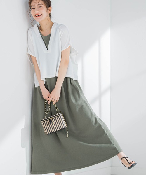 VICKY（ビッキー）の「【コーデいらずでオシャレが楽ちん】ベストセットアップワンピース《洗濯機で洗える》（ワンピース・レディース・カーキ/ブラック/グレー/ブラック系その他・M）」の10枚目の写真