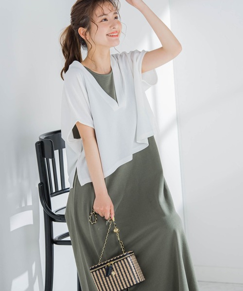 VICKY（ビッキー）の「【コーデいらずでオシャレが楽ちん】ベストセットアップワンピース《洗濯機で洗える》（ワンピース・レディース・カーキ/ブラック/グレー/ブラック系その他・M）」の12枚目の写真