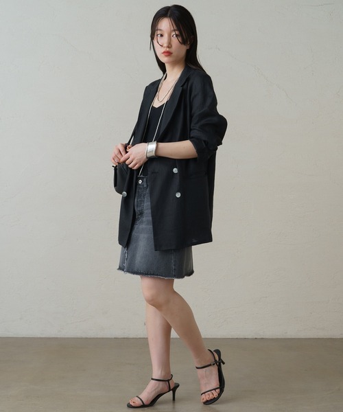 LOUNGEDRESS（ラウンジドレス）の「デニムミニスカート（デニムスカート・レディース・ブラック/ブルー・SMALL/MEDIUM）」の3枚目の写真