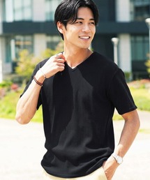 ワッフルサーマル ヘンリーネック 半袖Tシャツ カットソー（Tシャツ