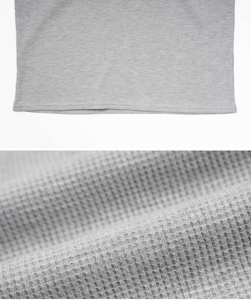 jiggys shop(ジギーズショップ)の「ワッフルサーマル Vネック 半袖Tシャツ カットソー(Tシャツ/カットソー・メンズ・ネイビー/ホワイト/ミックスグレー/ブラック/オリーブ・X-LARGE/MEDIUM/SMALL/LARGE)」の17枚目の写真