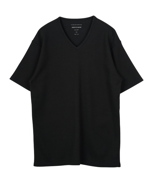 jiggys shop(ジギーズショップ)の「ワッフルサーマル Vネック 半袖Tシャツ カットソー(Tシャツ/カットソー・メンズ・ネイビー/ホワイト/ミックスグレー/ブラック/オリーブ・X-LARGE/MEDIUM/SMALL/LARGE)」の11枚目の写真
