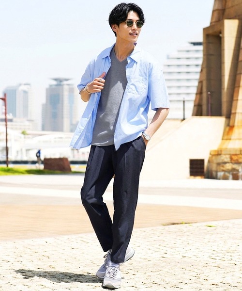 jiggys shop(ジギーズショップ)の「ワッフルサーマル Vネック 半袖Tシャツ カットソー(Tシャツ/カットソー・メンズ・ネイビー/ホワイト/ミックスグレー/ブラック/オリーブ・X-LARGE/MEDIUM/SMALL/LARGE)」の21枚目の写真