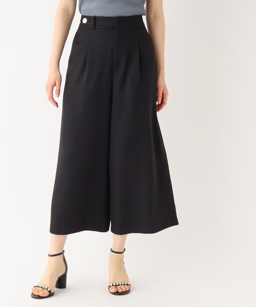 index(インデックス)の「◆リネンタッチ ワイドパンツ【イージーケア/洗濯機洗い可】(その他パンツ・レディース・ブラック/チャコールグレー/ブラウン系・42/40/38/36)」の2枚目の写真