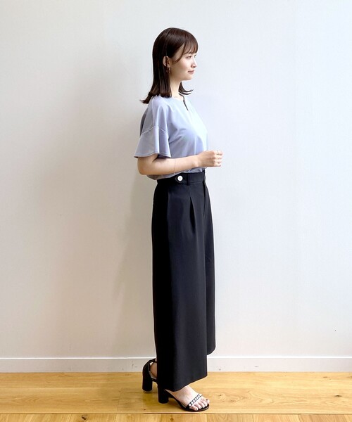 index(インデックス)の「◆リネンタッチ ワイドパンツ【イージーケア/洗濯機洗い可】(その他パンツ・レディース・ブラック/チャコールグレー/ブラウン系・42/40/38/36)」の15枚目の写真