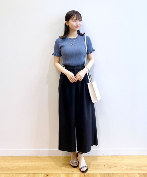 index(インデックス)の「◆リネンタッチ ワイドパンツ【イージーケア/洗濯機洗い可】(その他パンツ・レディース・ブラック/チャコールグレー/ブラウン系・42/40/38/36)」の17枚目の写真