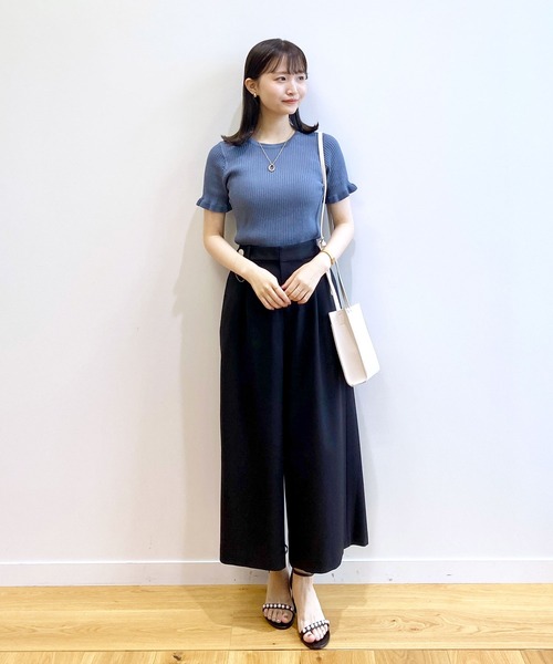 index(インデックス)の「◆リネンタッチ ワイドパンツ【イージーケア/洗濯機洗い可】(その他パンツ・レディース・ブラック/チャコールグレー/ブラウン系・42/40/38/36)」の8枚目の写真