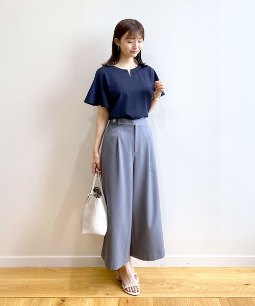 index(インデックス)の「◆リネンタッチ ワイドパンツ【イージーケア/洗濯機洗い可】(その他パンツ・レディース・ブラック/チャコールグレー/ブラウン系・42/40/38/36)」の10枚目の写真