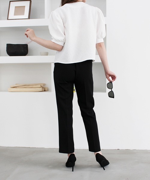 MODE ROBE（モードローブ）の「パイピングポケットデザイントップス（シャツ/ブラウス・レディース・ホワイト/ブラック・FREE）」の9枚目の写真