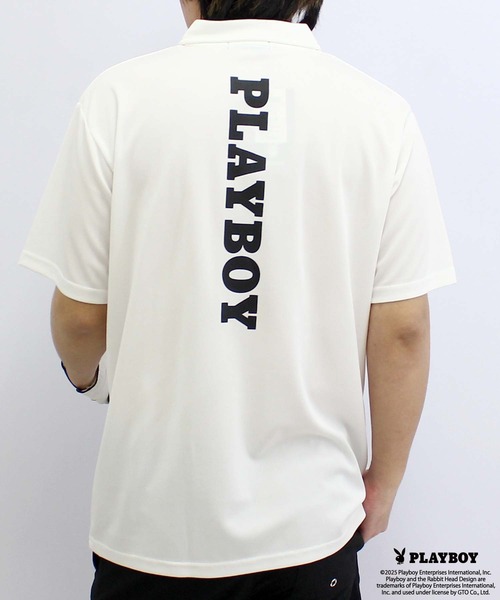 PLAYBOY（プレイボーイ）の「【GOLF】ゴルフウェア　PLAYBOY　接触冷感ポロシャツ（ポロシャツ・メンズ・イエロー/ホワイト/ブラック・M/L/XL）」の2枚目の写真