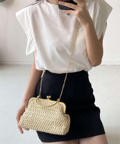 【TODAYFUL】マクラメ編み 麻クラッチバッグ 極美品 TODAYFUL マクラメ編み クラッチバッグ ウッドハンドル