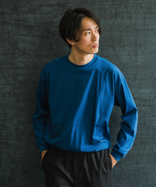 EDIFICE（エディフィス）の「アルビニスタ スムース ロングスリーブTシャツ（Tシャツ/カットソー・メンズ・ブラック/ホワイト/ブルー系その他・MEDIUM/LARGE）」の19枚目の写真