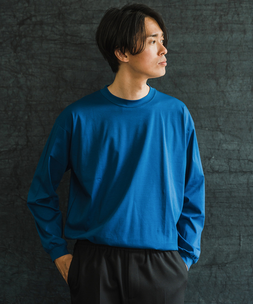 EDIFICE（エディフィス）の「アルビニスタ スムース ロングスリーブTシャツ（Tシャツ/カットソー・メンズ・ブラック/ホワイト/ブルー系その他・MEDIUM/LARGE）」の20枚目の写真